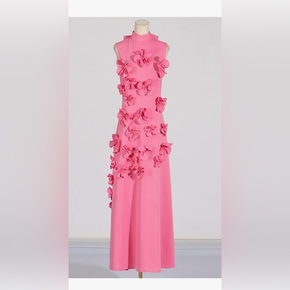 Pink Floral Women’s Dress, for formal, holiday or wedding parties